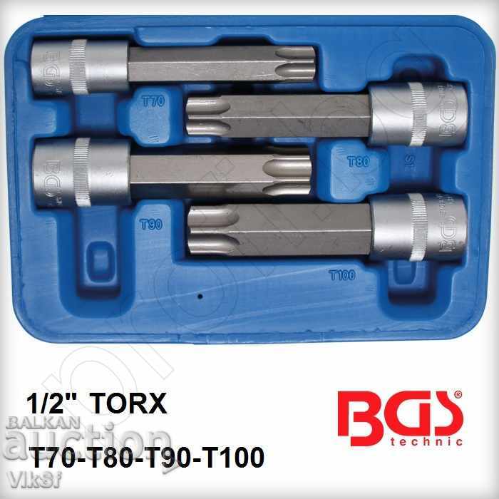Set of TORX T70 to T100 1/2 inserts