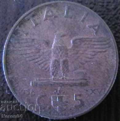5 centimi 1938, Italia