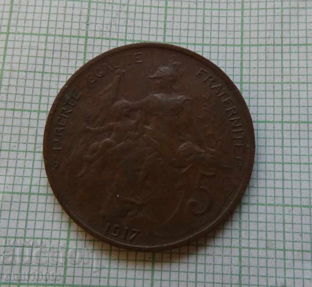 5 cents 1917 France