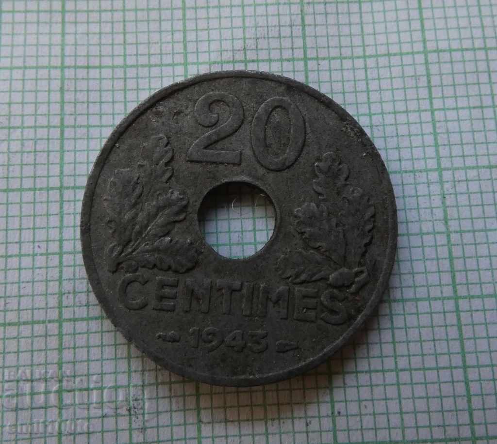 20 de cenți 1943 Franța