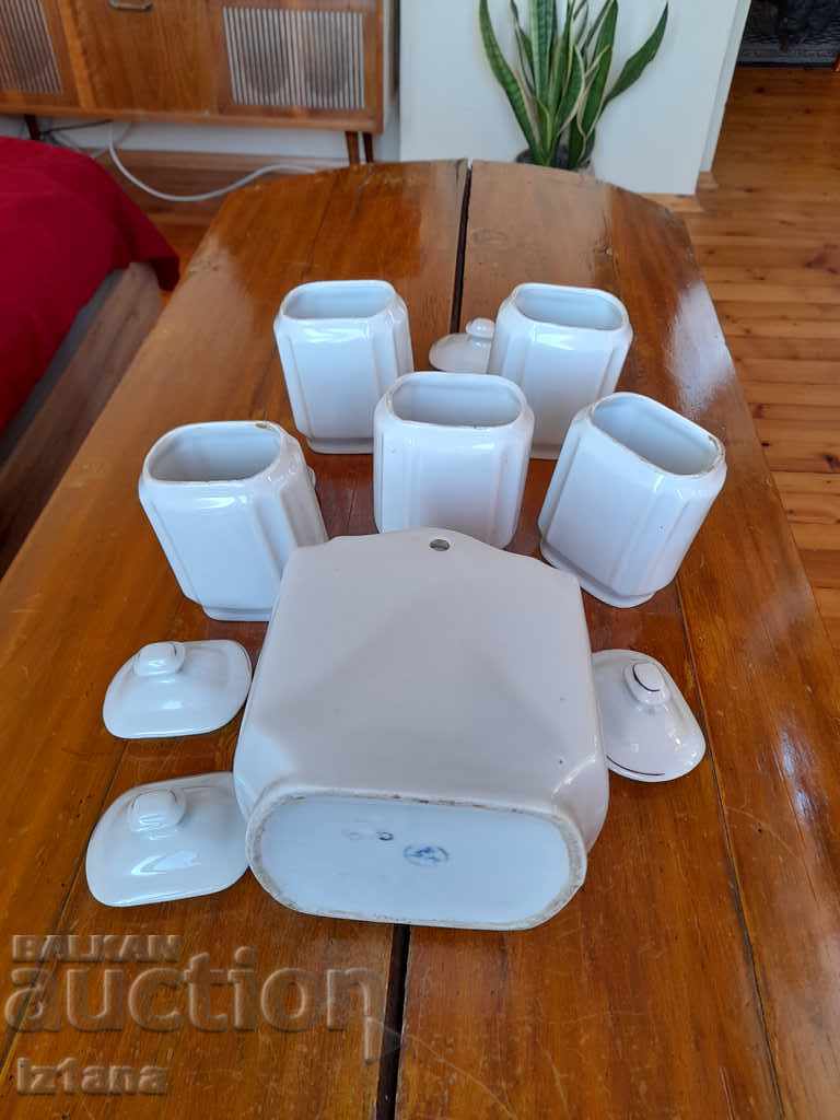 Old porcelain spice dishes - 5 Old porcelain spice dishes - 5