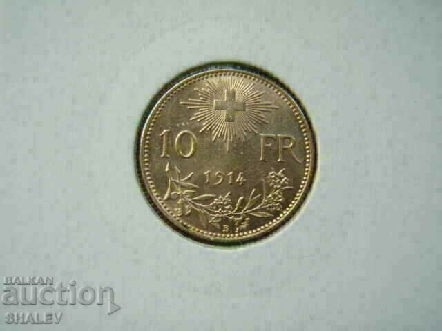 10 Francs 1914 Switzerland (Швейцария) /2/ - AU/Unc (злато)