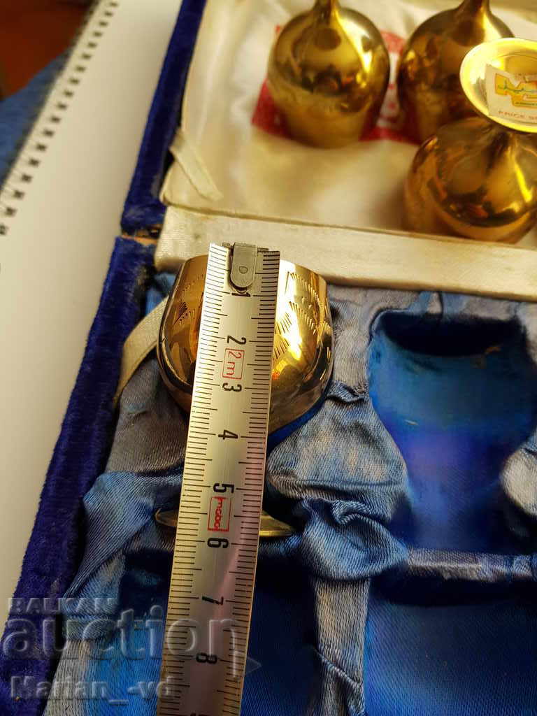 Delivery of Old set of six brass goblets Delivery of Old set of six brass goblets