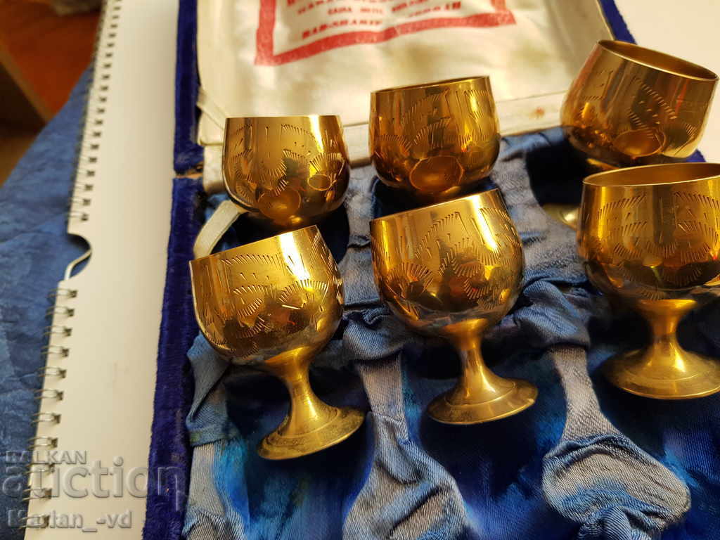 Old set of six brass goblets - 6 Old set of six brass goblets - 6