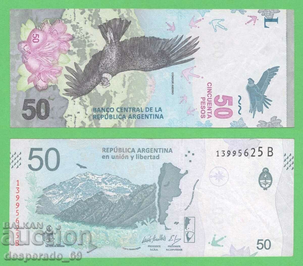 (¯`'•.¸ ARGENTINA 50 pesos 2018 ¸.•'´¯)