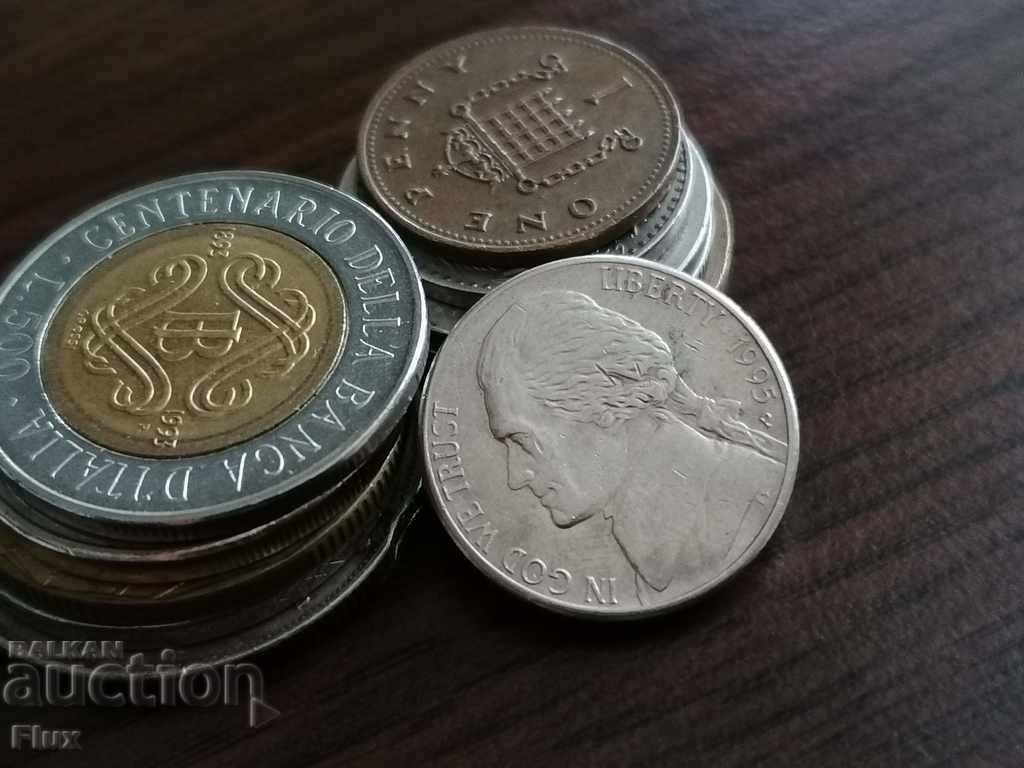 Coin - US - 5 cents 1995 with price 1.45 BGN | € 0.74 Coin - US - 5 cents 1995 with price 1.45 BGN | € 0.74
