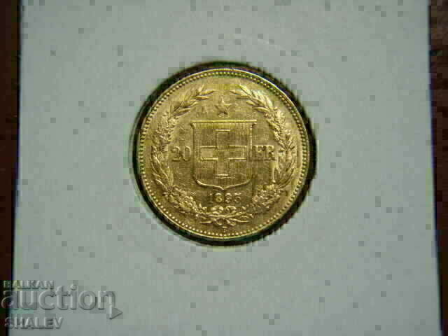 Auction 20 Francs 1895 Switzerland (20 francs Switzerland) - AU (gold) Auction 20 Francs 1895 Switzerland (20 francs Switzerland) - AU (gold)