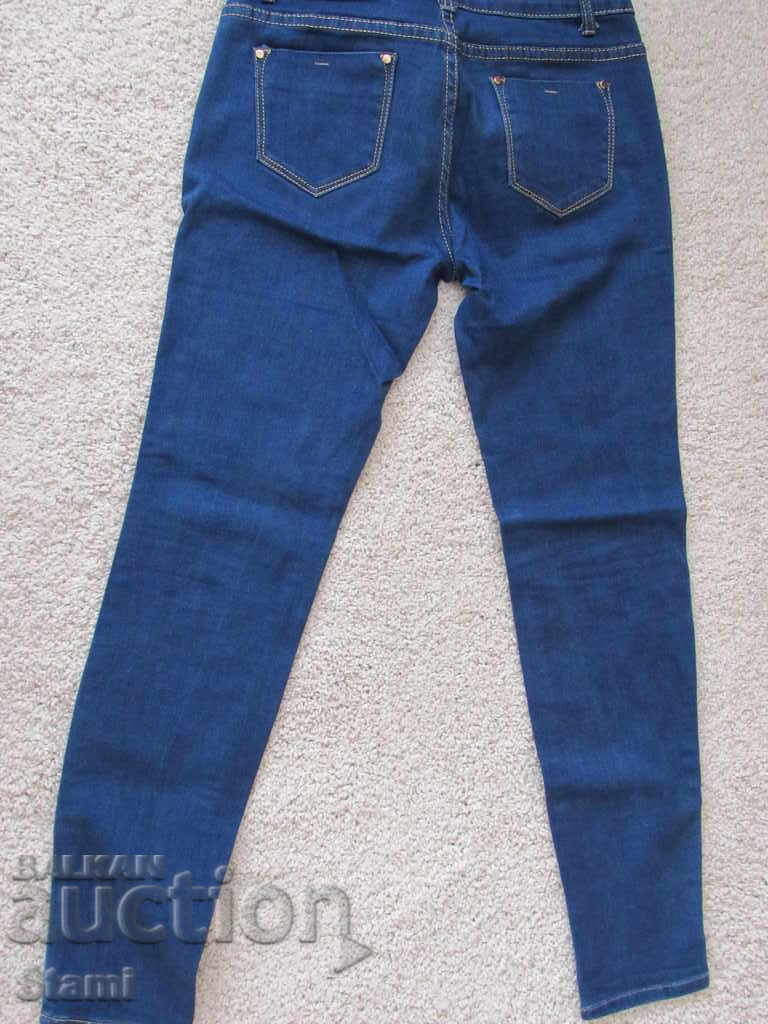 Blugi slim dama indigo DANPAISI, marimea 30 - 5