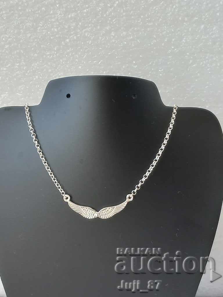 New silver necklace length 50 cm