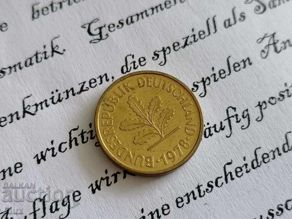 Coin - Germany - 5 pfennigs 1978; J series with price 0.80 BGN | € 0.41 Coin - Germany - 5 pfennigs 1978; J series with price 0.80 BGN | € 0.41
