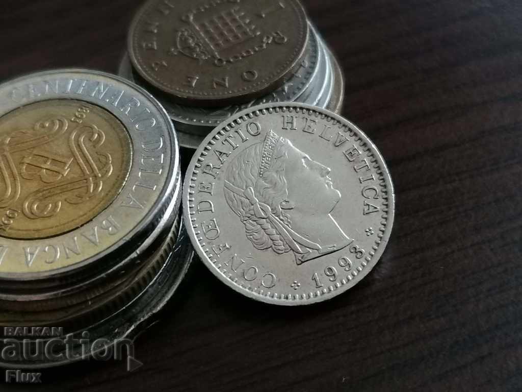 Coin - Switzerland - 20 rapen 1993 with price 1.50 BGN | € 0.77
