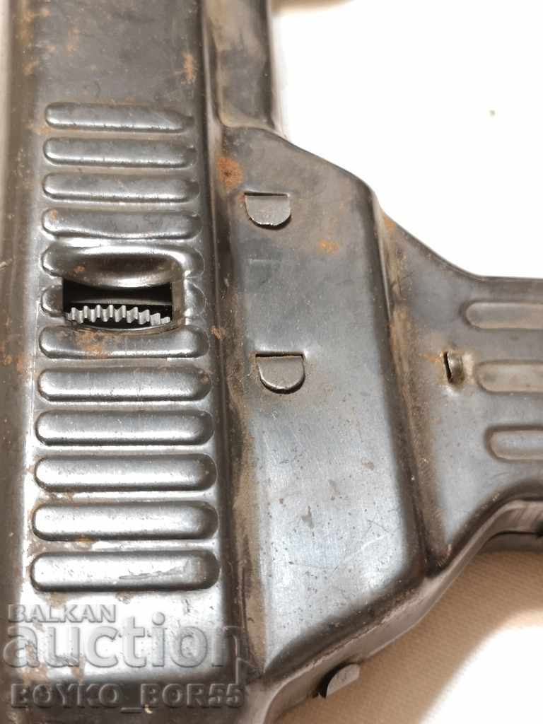 Old Big Russian Metal Toy Weapon Automatic - 5