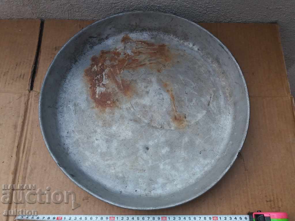 ΠΑΛΙΟ ΜΕΓΑΛΟ ΤΑΨΙ ΑΛΟΥΜΙΝΙΟΥ ΓΙΑ ΠΙΤΑ, ΤΟΥΡΤΕΣ ΚΛΠ. - 5