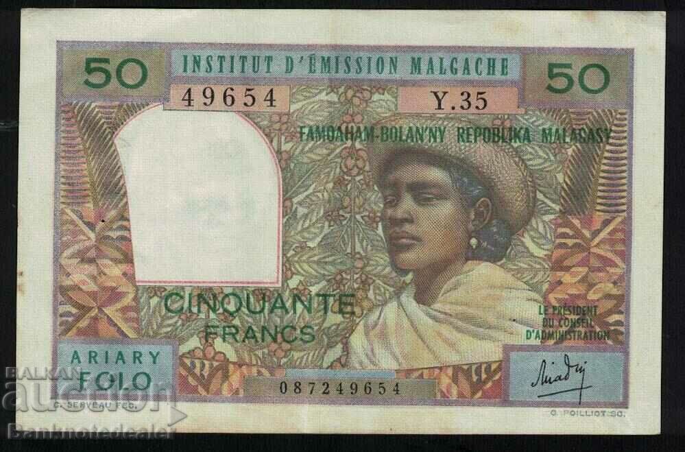 Madagascar 50 francs 1969 Pick 61 Ref 9654