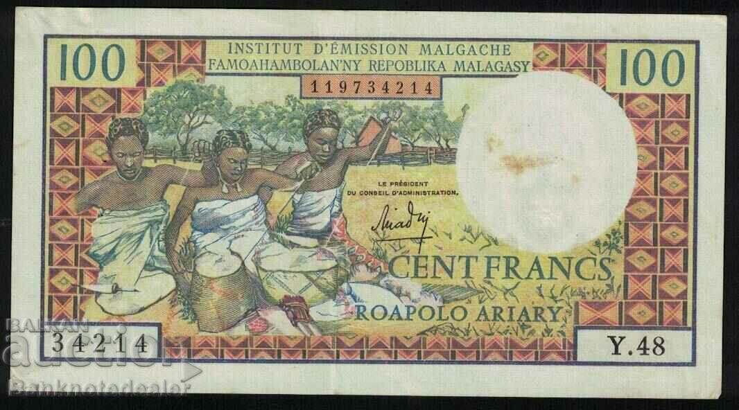Madagascar 100 Francs 1966 Pick 57a Ref 4214