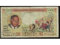 Madagascar 5000 Franci 1966 Pick 609 Ref 7728