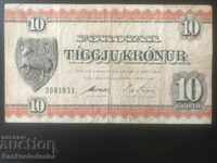 Faeroe Islands 10 Kronur 1954 Pick 15 Ref 3931