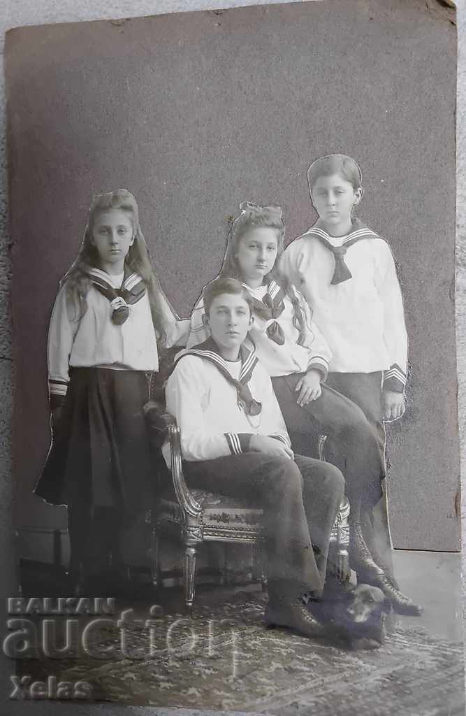 Foto veche Ferdinand copii regatul Bulgaria