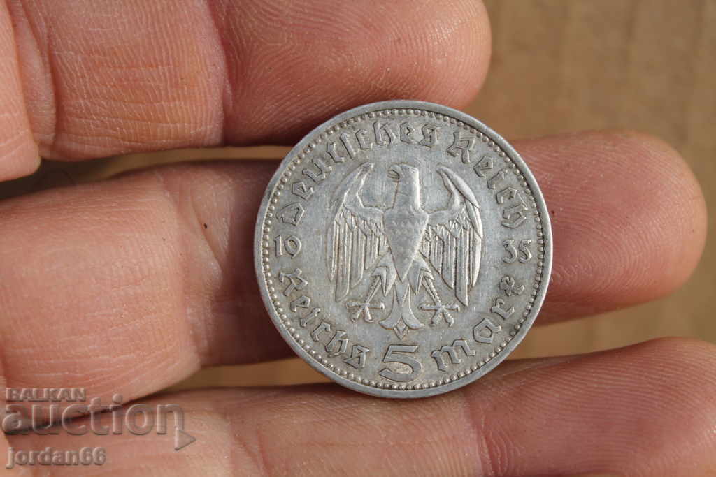Монета 5немски марки 1935г