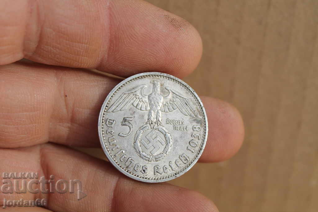 Монета 5марки 1938г