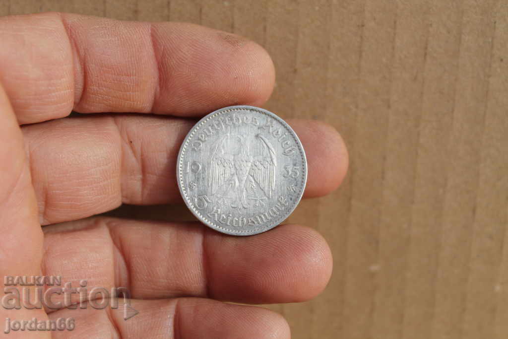 Монета 5марки 1935г с цена 59.00 лв. | € 30.17 Монета 5марки 1935г с цена 59.00 лв. | € 30.17