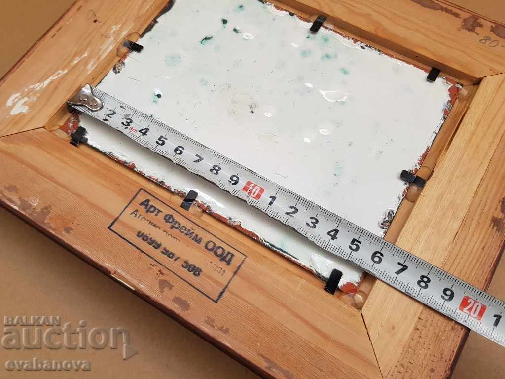 Picture Landscape Old Bridge 1950s enamel - 7 Picture Landscape Old Bridge 1950s enamel - 7