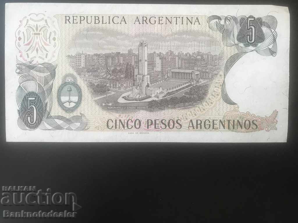 Argentina 5 Pesos 1983-84 Pick 312 Ref 6168A Unc with price 5.00 BGN | € 2.56 Argentina 5 Pesos 1983-84 Pick 312 Ref 6168A Unc with price 5.00 BGN | € 2.56