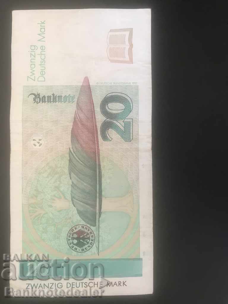 Germany 20 Mark 1991 Pick 32 Ref 6204 K8 with price 35.00 BGN | € 17.90 Germany 20 Mark 1991 Pick 32 Ref 6204 K8 with price 35.00 BGN | € 17.90