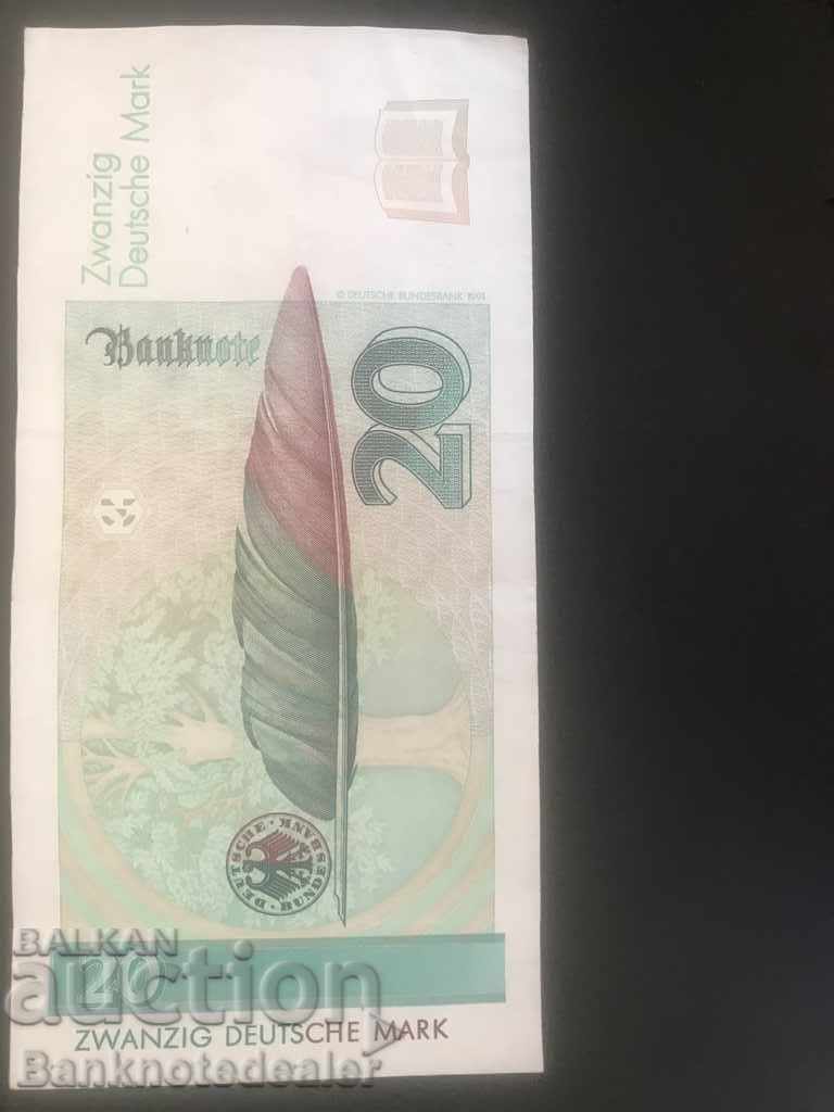 Germany 20 Mark 1993 Pick 39 Ref 4282 S2 with price 35.00 BGN | € 17.90 Germany 20 Mark 1993 Pick 39 Ref 4282 S2 with price 35.00 BGN | € 17.90