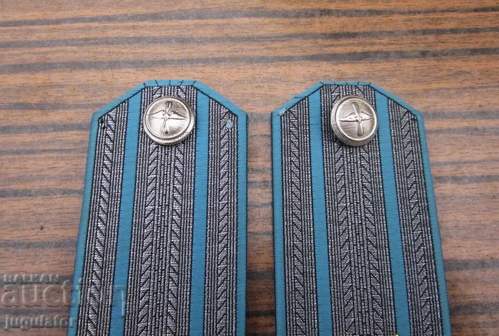 Auction  set of Bulgarian military air force pilot epaulets colonel