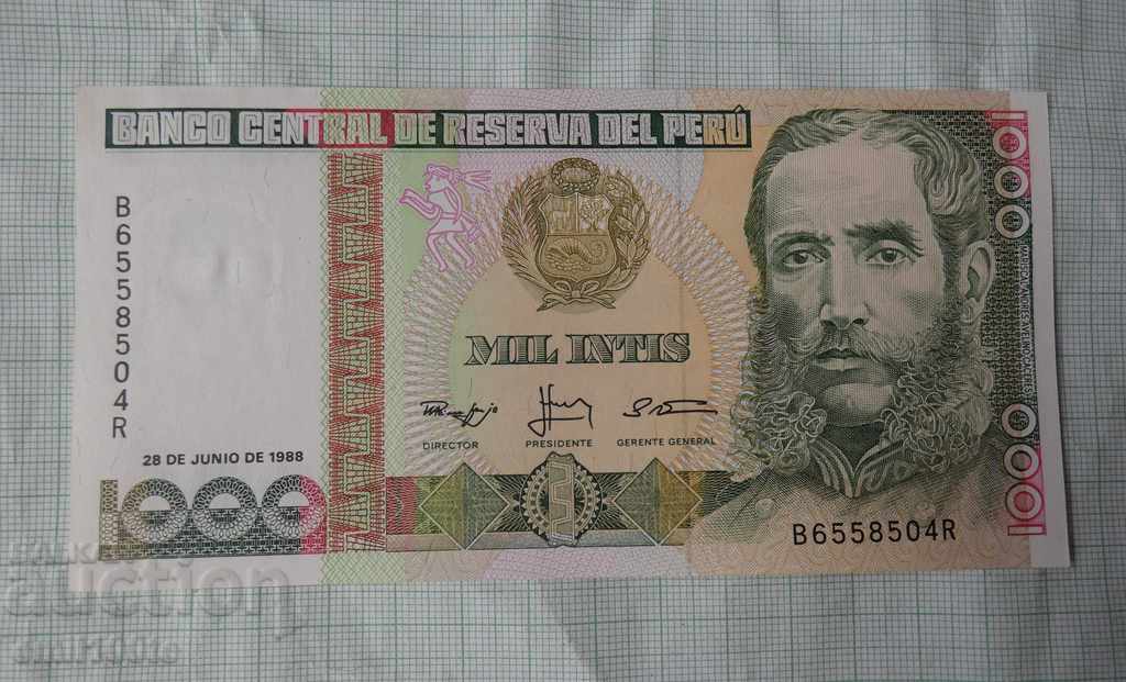 1000 intis 1988 Peru