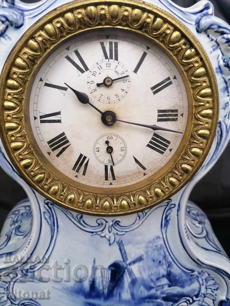 Antique porcelain table clock alarm clock with price 350.00 BGN | € 178.95