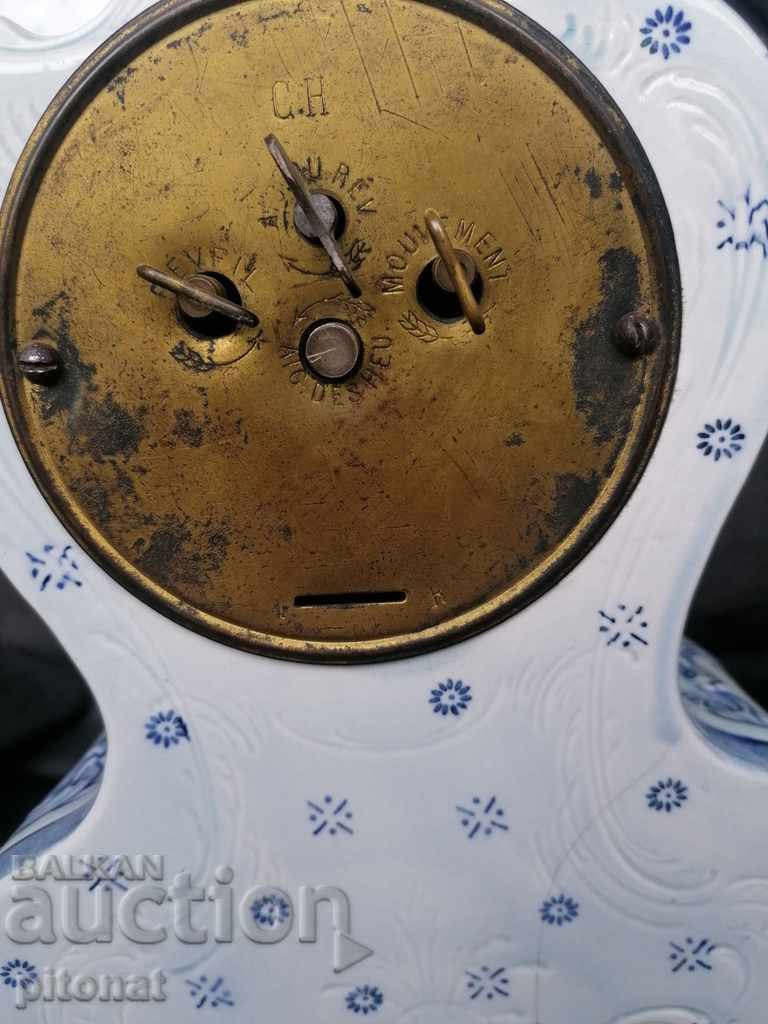 Antique porcelain table clock alarm clock - 5