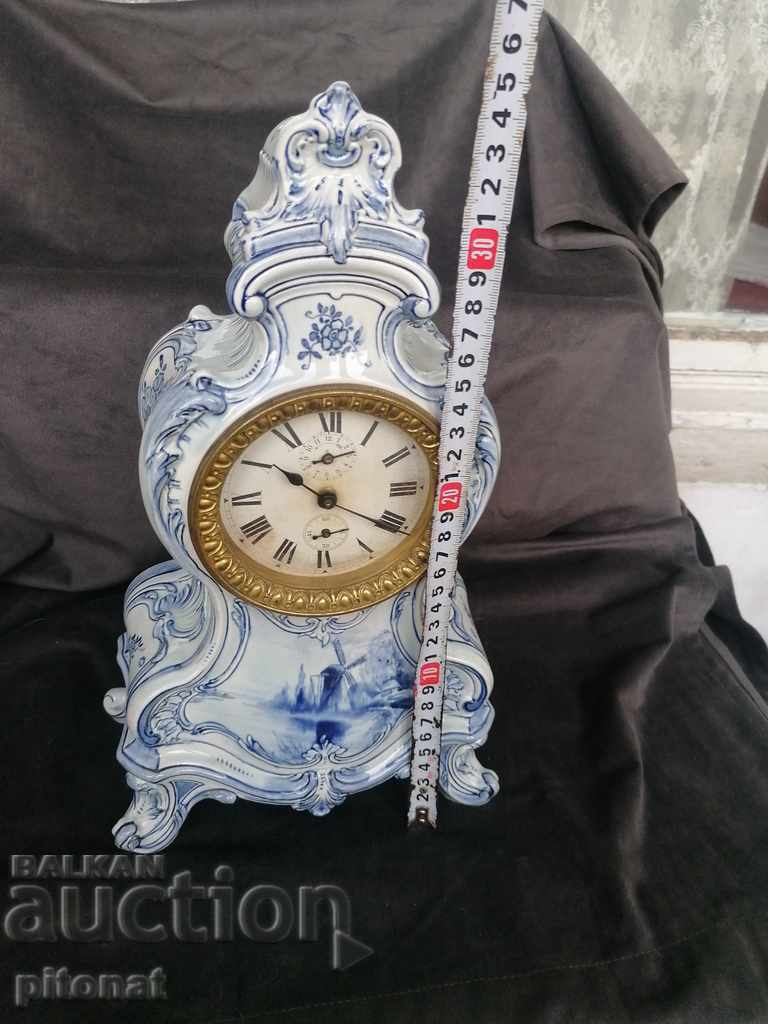 Antique porcelain table clock alarm clock - 7