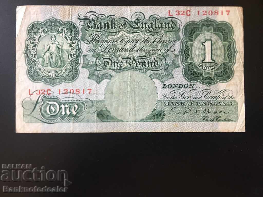 England 1 Pound 1949 -55 P S Beale pick 369 Ref 0817
