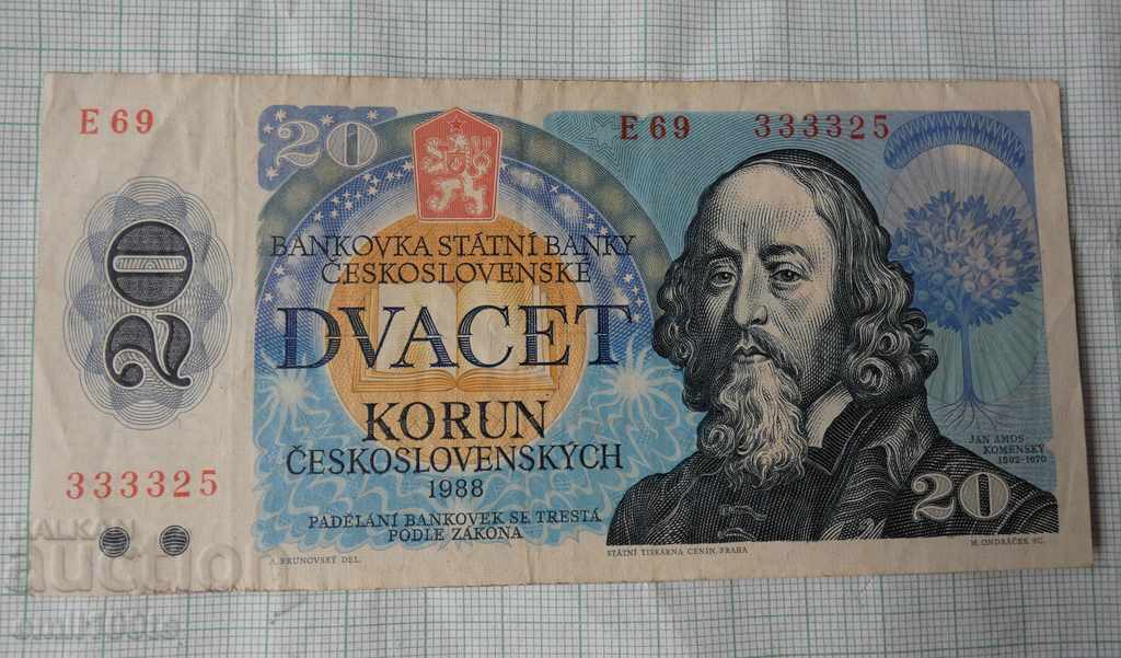 20 kroner 1988 Czechoslovakia