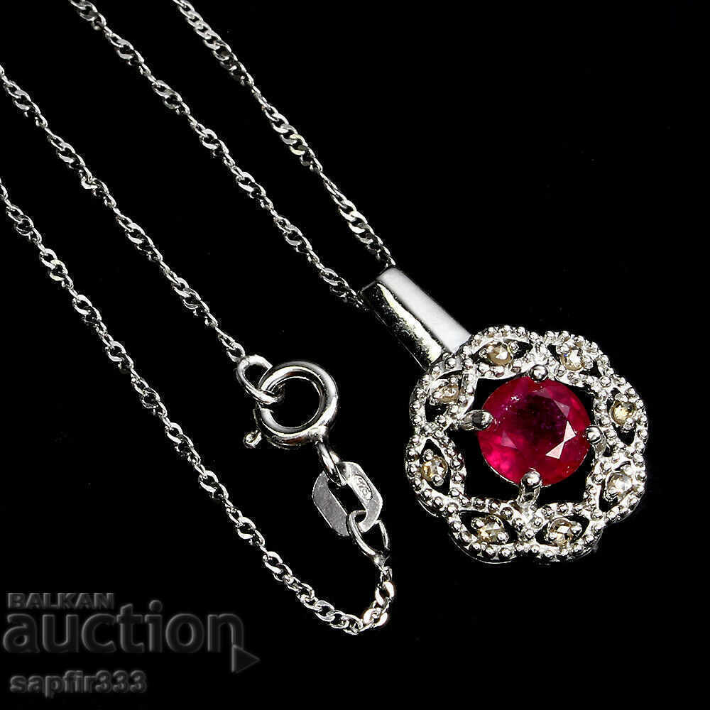 РУБИН И ДИАМАНТИ ЛУКСОЗНО ДИЗАЙНЕРСКО КОЛИЕ с цена 520.00 лв. | € 265.87 РУБИН И ДИАМАНТИ ЛУКСОЗНО ДИЗАЙНЕРСКО КОЛИЕ с цена 520.00 лв. | € 265.87