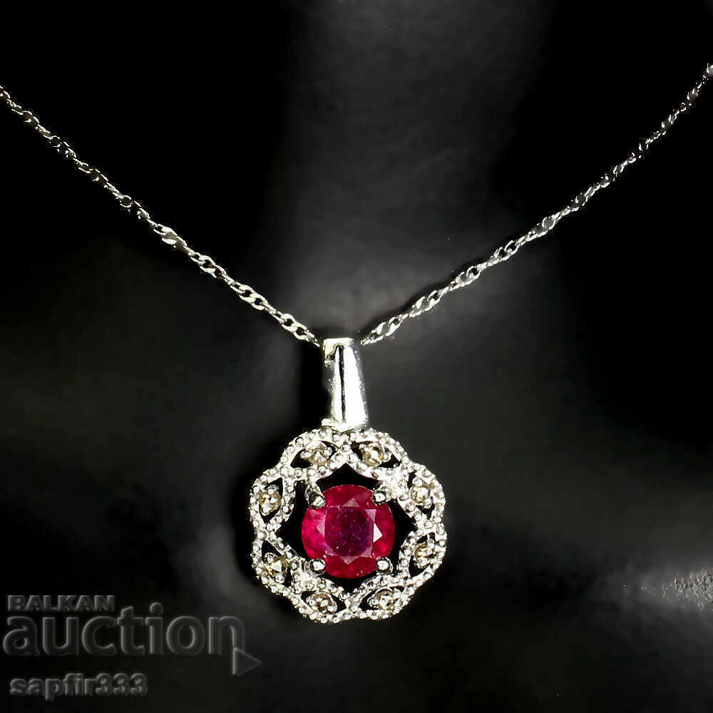 RUBY AND DIAMONDS LUXURY DESIGN NECKLACE