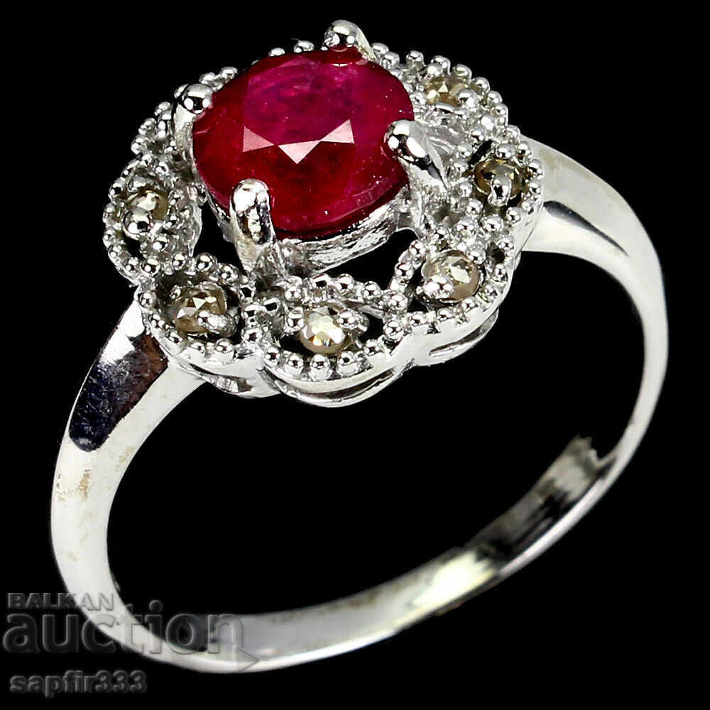 Δαχτυλίδι RUBY AND DIAMONDS LUXURY DESIGN με τιμή 583.00 BGN | € 298.08 Δαχτυλίδι RUBY AND DIAMONDS LUXURY DESIGN με τιμή 583.00 BGN | € 298.08