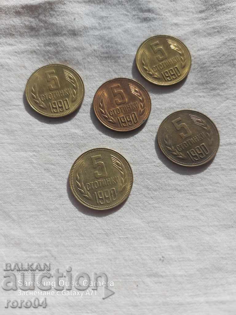 Licitație 5 SUTE DE 1990 - 5 BUCĂȚI