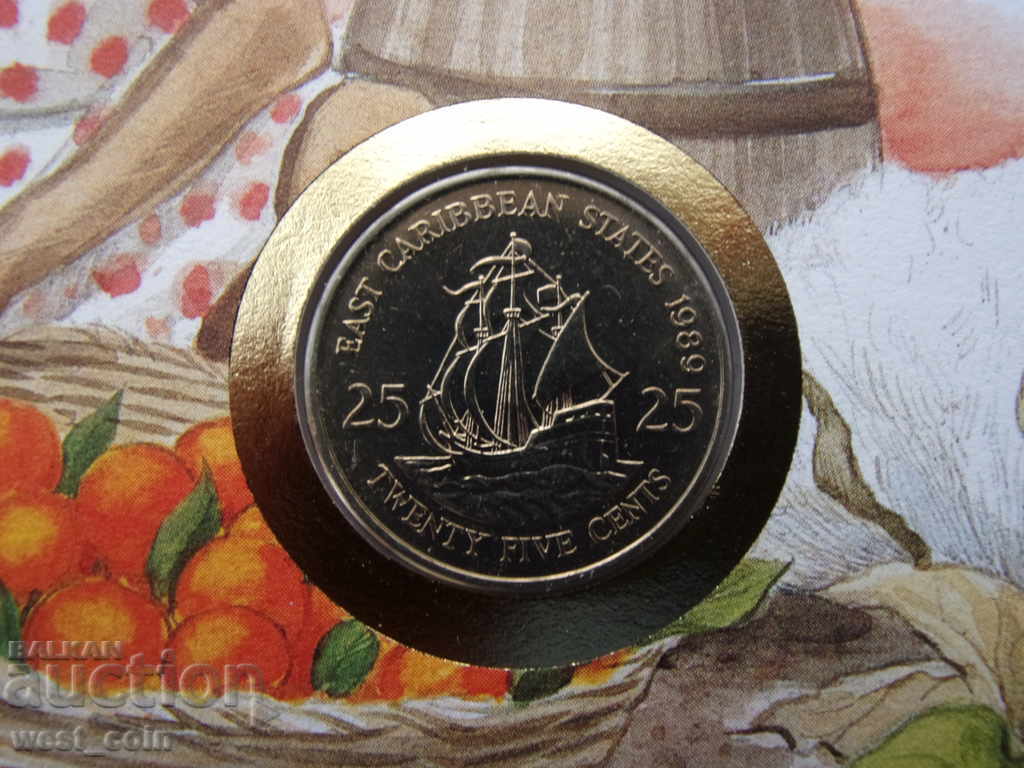 Ангуила  25  Цента 1989 NUMISBRIEFE с цена € 12.78 | 25.00 лв.