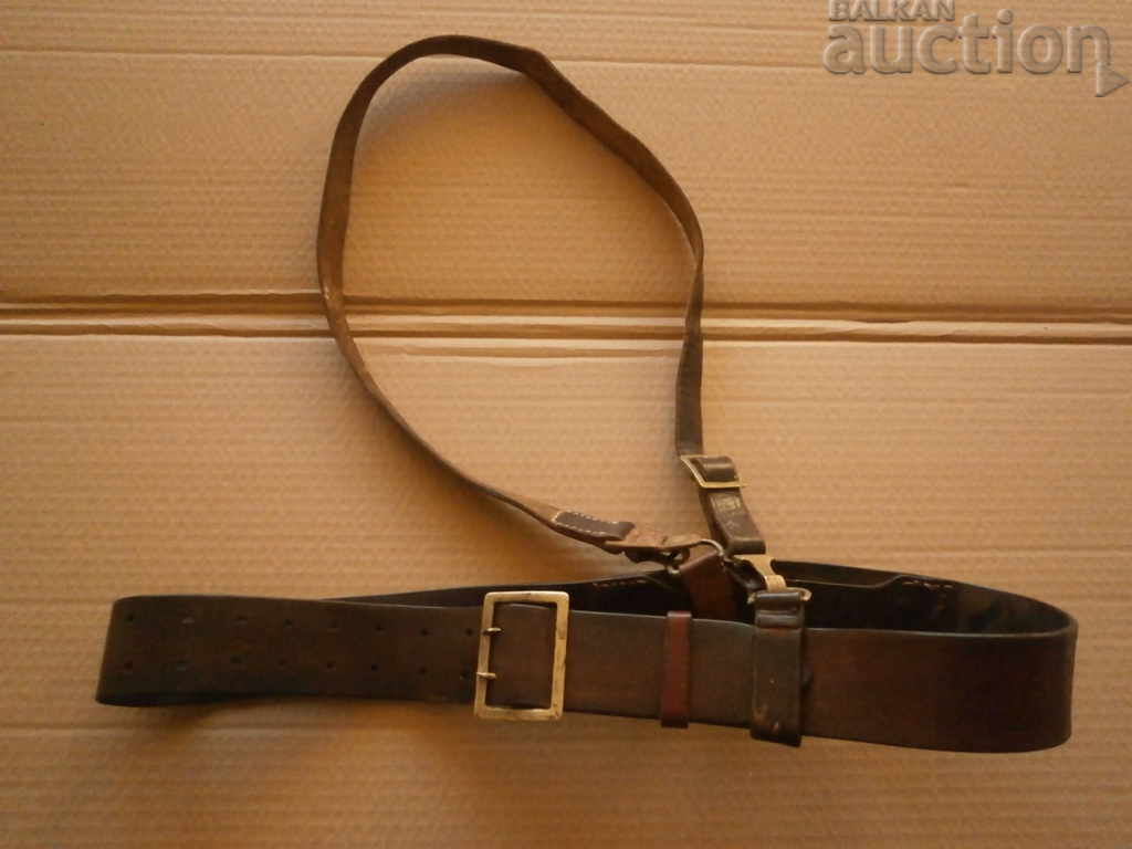 brown combat officer's belt with protube