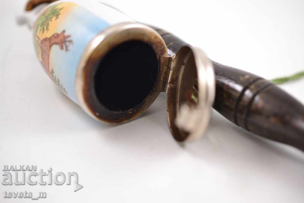 Antique collector's porcelain pipe with lid - 5 Antique collector's porcelain pipe with lid - 5