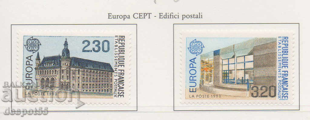 1990. Franța. Europa - oficii poștale.
