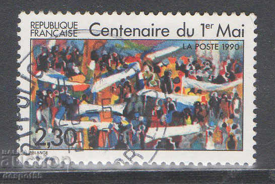1990. Франция. 100 год. 1-ви май - Международен ден на труда