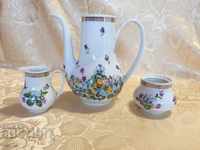 Porcelain set of jug, sugar bowl and lattice - Bavaria
