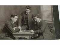 OLD PHOTO PHOTO CARDBOARD RUSE CHESS PLAYERS CHESS CHESS