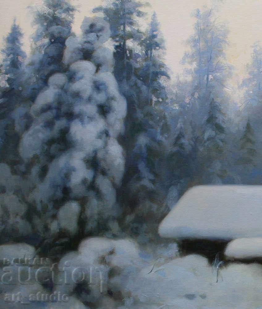 Auction  Winter evening - oil paints