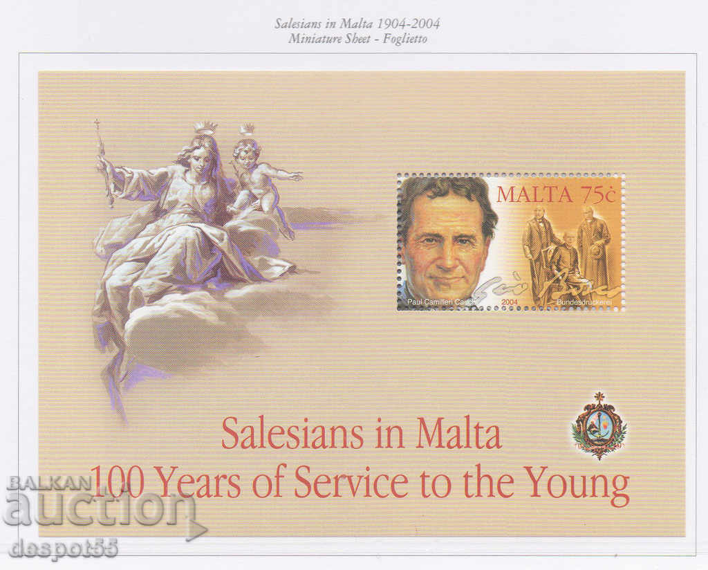 2004. Malta. 100 de ani ai Salezienii lui Don Bosco din Malta.
