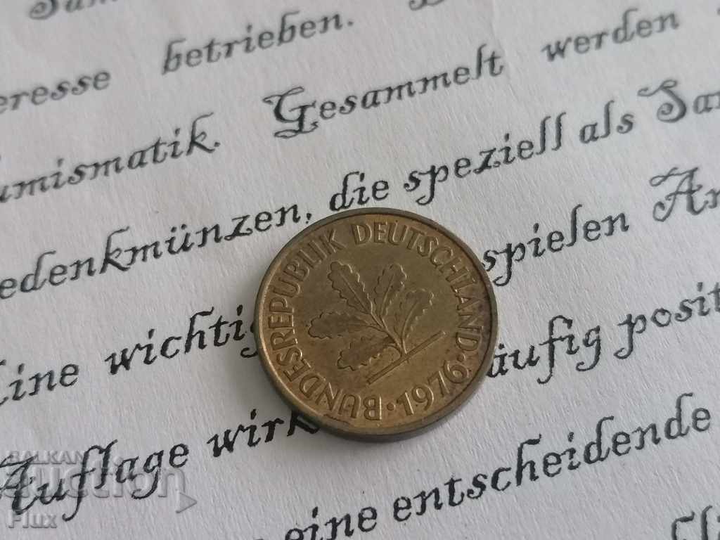 Coin - Germany - 5 pfennigs 1976; G series with price 0.85 BGN | € 0.43 Coin - Germany - 5 pfennigs 1976; G series with price 0.85 BGN | € 0.43